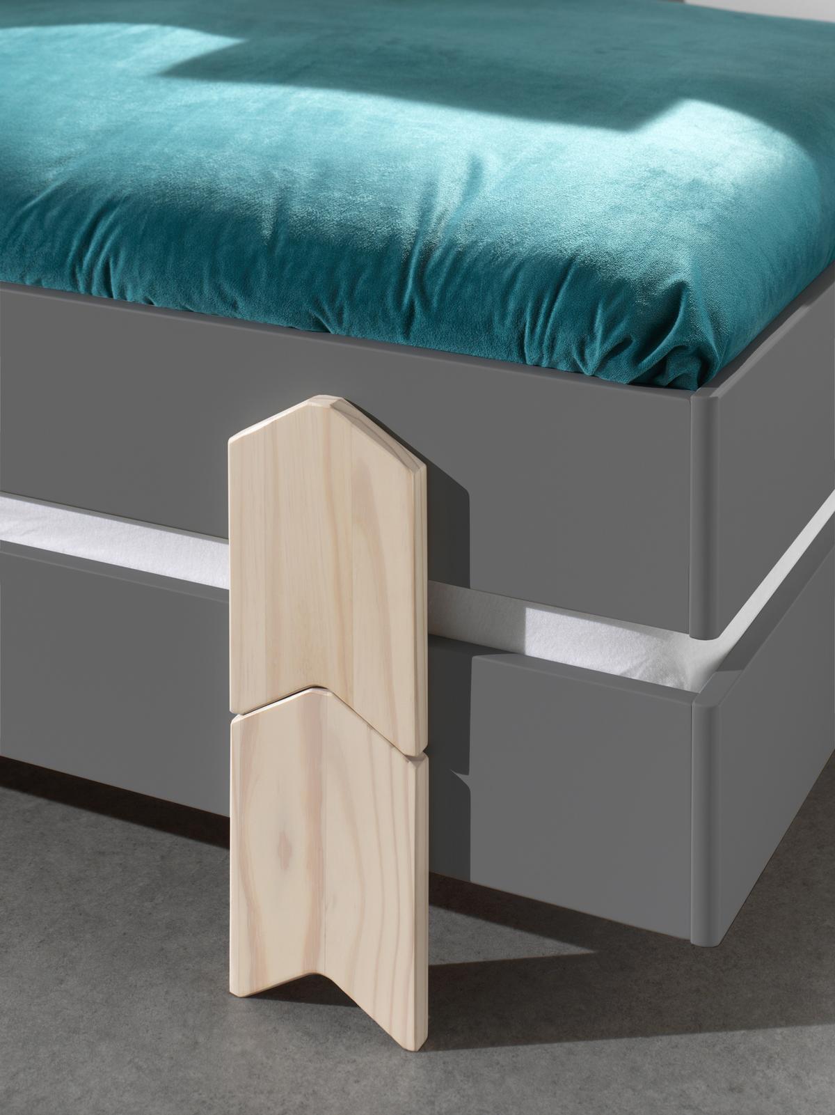 Stohovatelná postel MODULO - barvy borovice/šedá, Moderní, dřevo/kompozitní dřevo (90/200cm) - MID.YOU