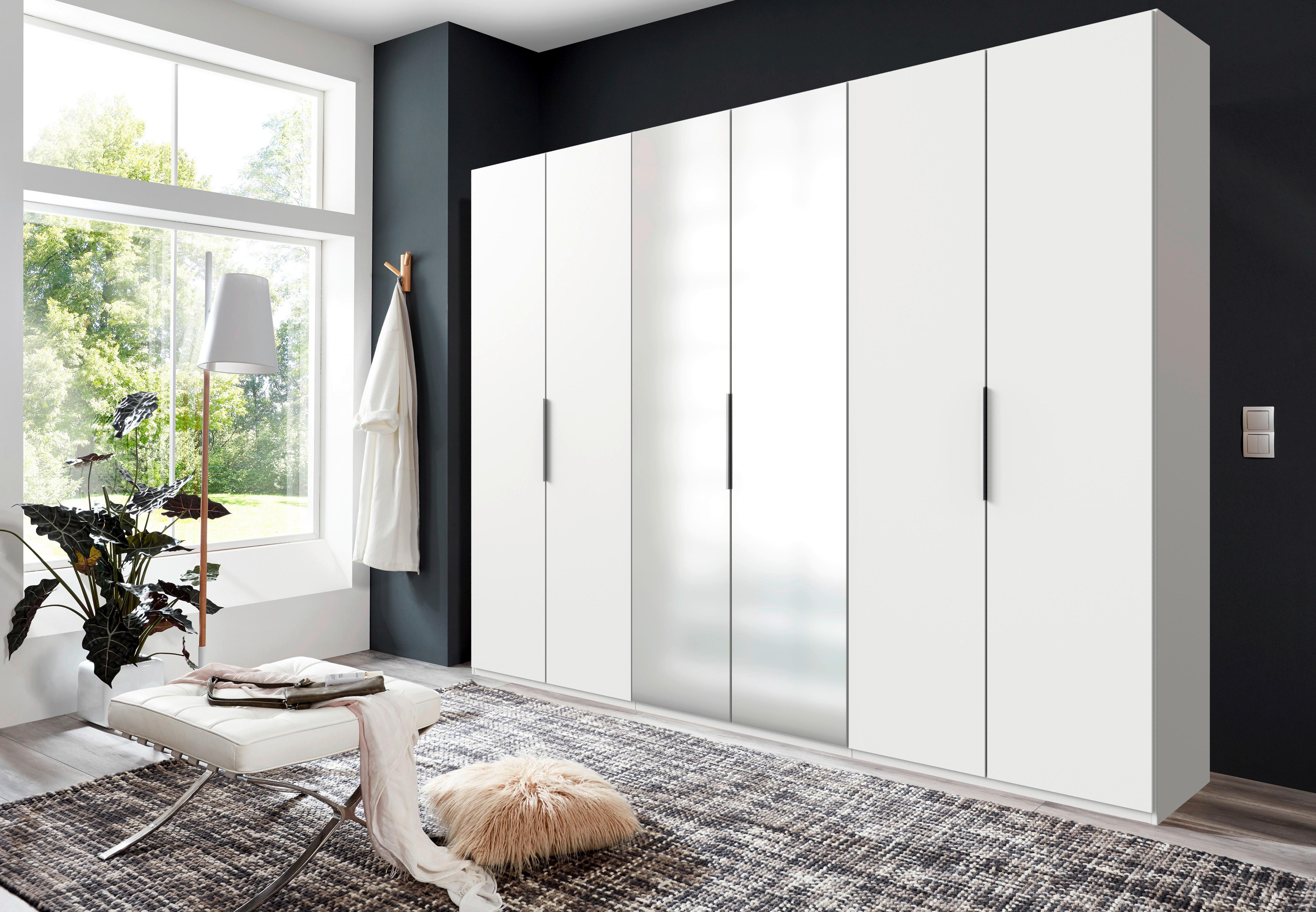 Drehtürenschrank Mit Spiegel 300 cm Level Weiß - Weiß, MODERN, Holzwerkstoff (300/236/58cm) - MID.YOU