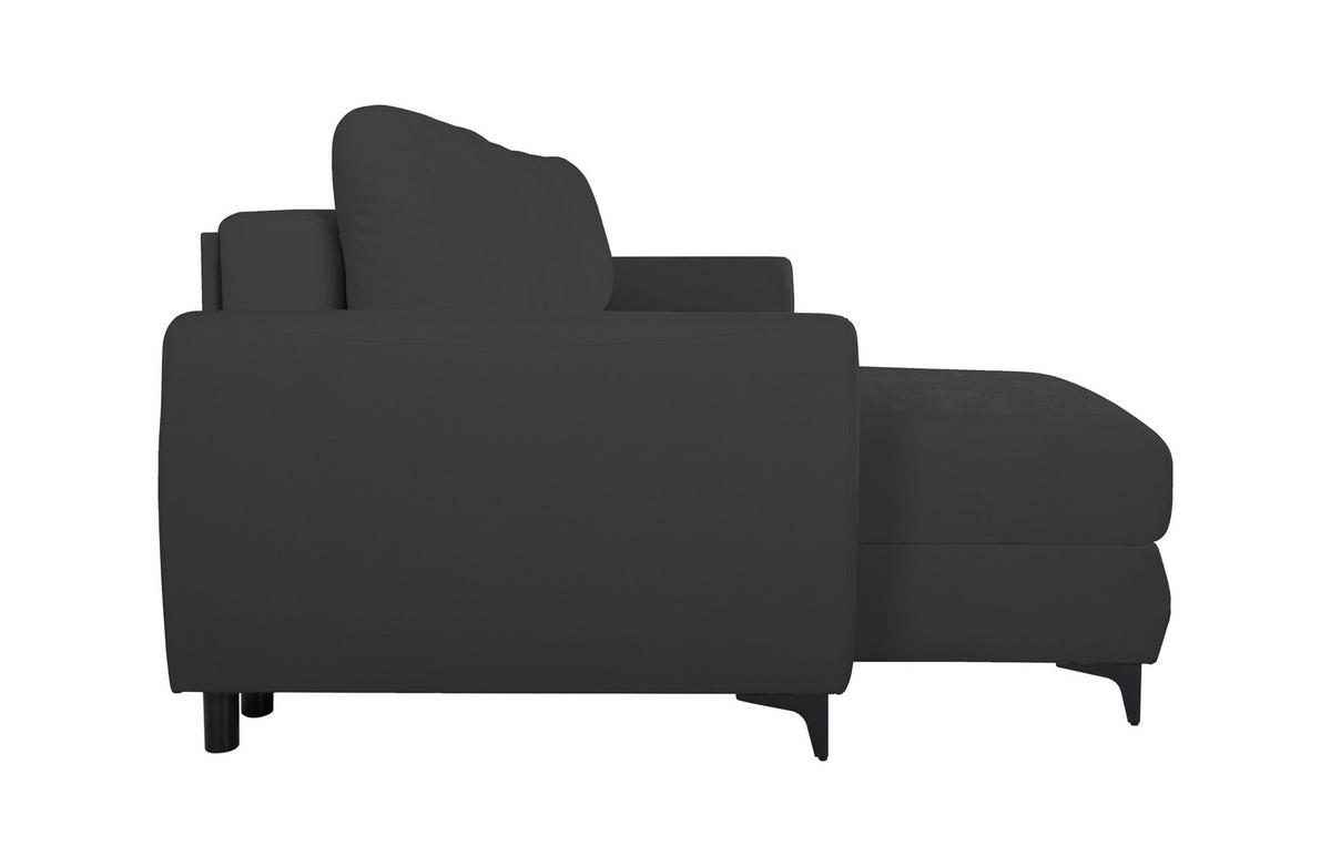 Ecksofa Moli, Anthrazit S: 236x148 cm - Anthrazit/Schwarz, Design, Textil (236/148cm) - MID.YOU