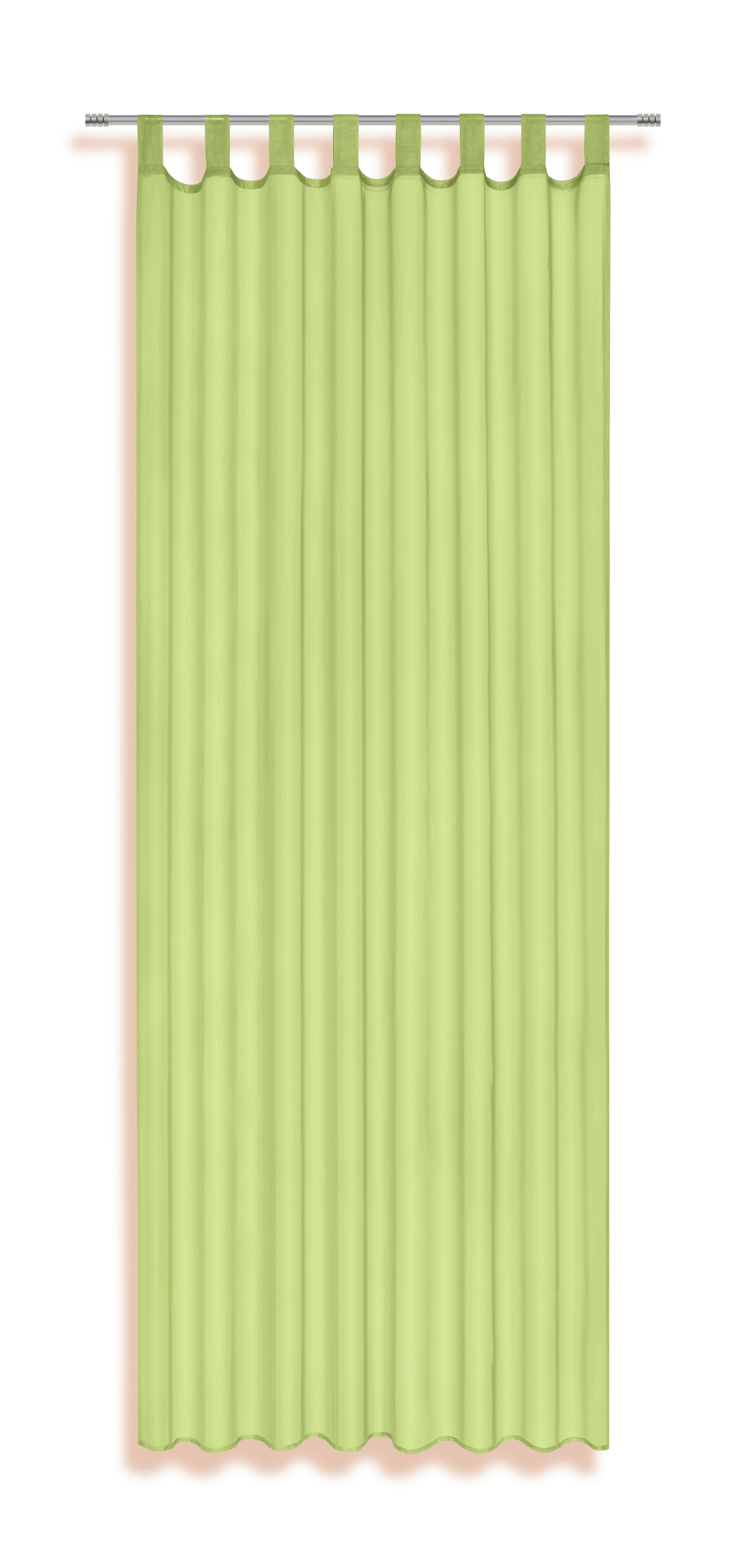 Vorhang mit Schlaufen und Band Utila 140x245 cm Grün - Hellgrün, KONVENTIONELL, Textil (140/245cm) - Ondega