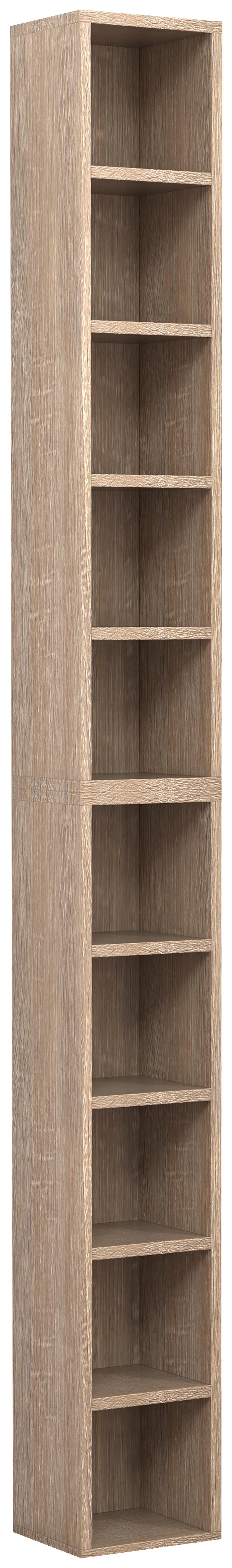 CD-Regal Megosa Sonoma Eiche Dekor - Sonoma Eiche, Design, Holzwerkstoff (40/94/17cm) - MID.YOU