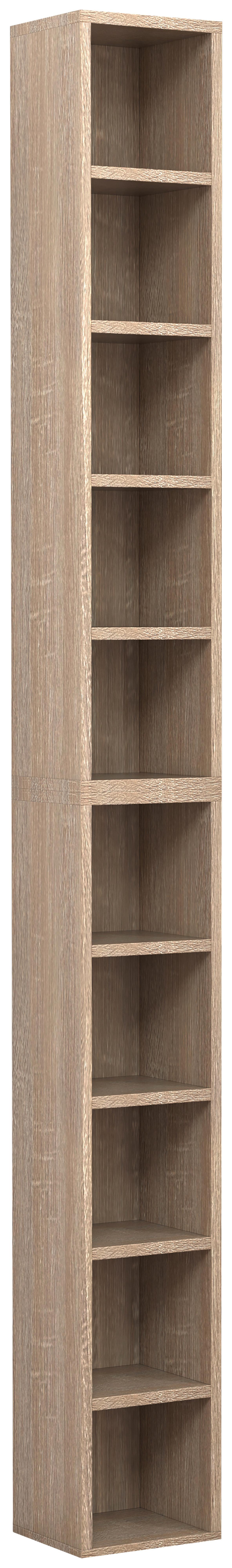 CD-Regal Megosa Sonoma Eiche Dekor - Sonoma Eiche, Design, Holzwerkstoff (40/94/17cm) - MID.YOU