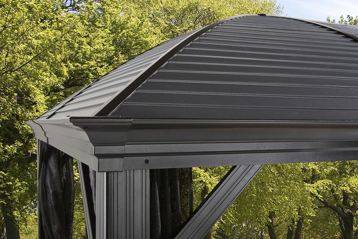 Pavillon Moreno 10x14 423x298 Cm Wetterfest Gartenpavillon - Anthrazit, Basics, Metall (423/283/298cm)