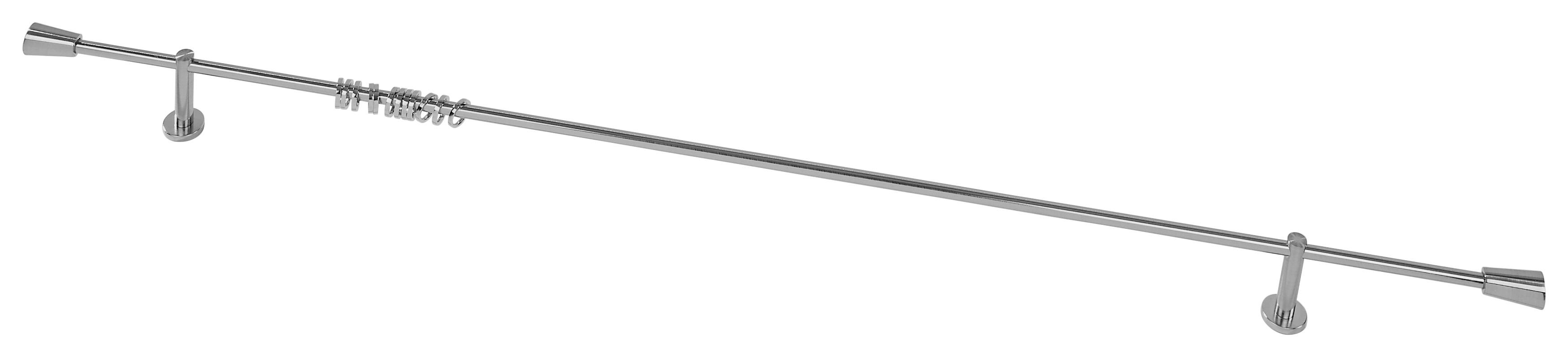 Rundstangengarnitur 1-lfg Jocy Edelstahlfarben L: 140 Cm - Edelstahlfarben, KONVENTIONELL, Kunststoff/Metall (140cm) - Ondega