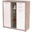 Komoda Highboard Cancan 1 - bílá/barvy dubu, Moderní, dřevěný materiál/sklo (137/134/37cm)