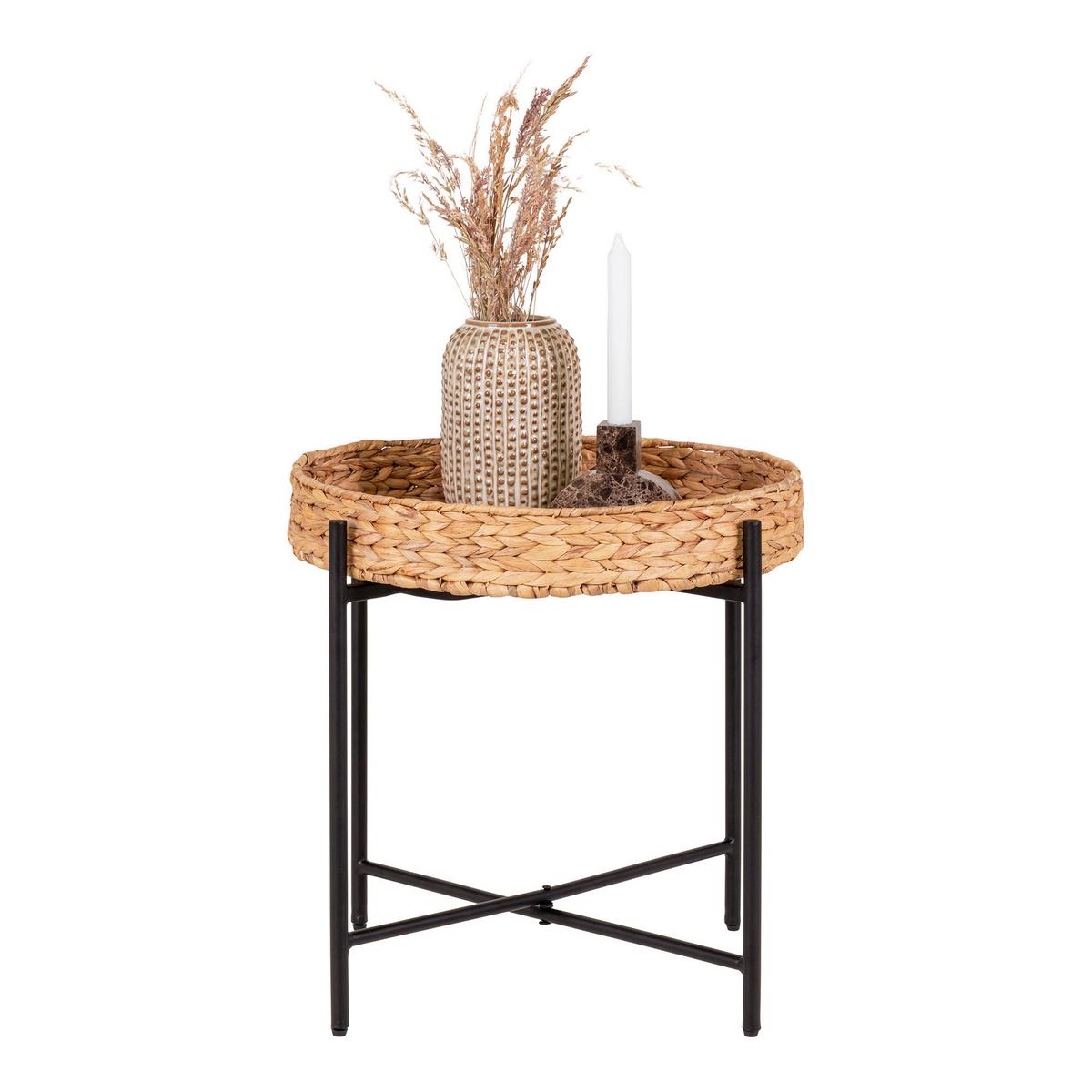 Beistelltisch Naro Braun Schwarz B: 50 cm - Schwarz/Braun, Design, Naturmaterialien/Metall (50/48.5/50cm)