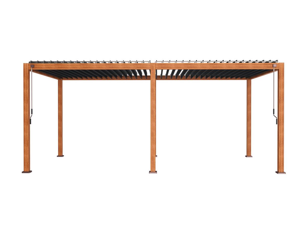 Pavillon Mirador 600x300 Cm Wetterfest, Gartenpavillon - Anthrazit/Braun, MODERN, Metall (600/250/300cm) - Gardenson
