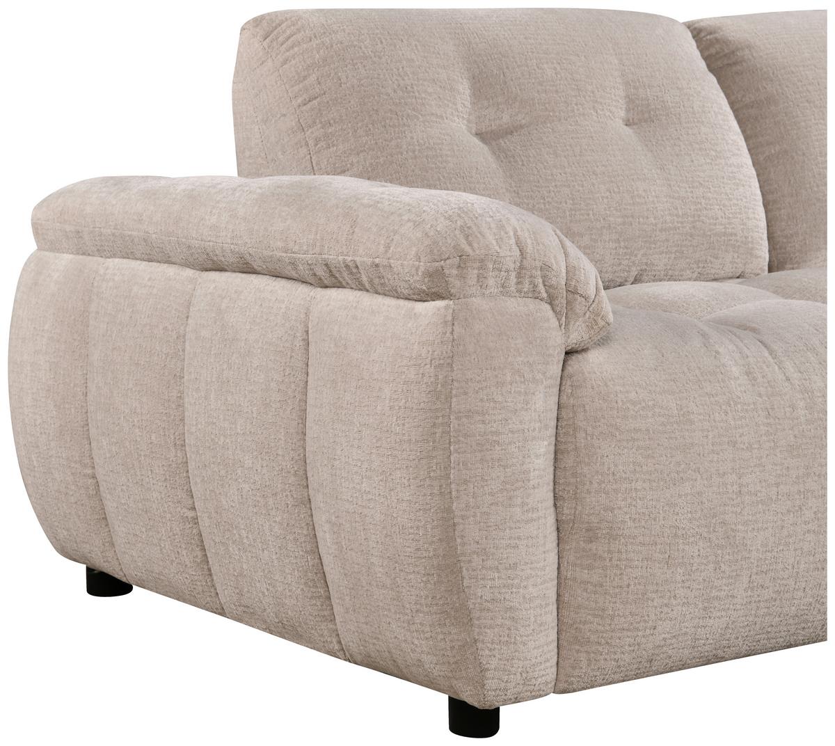 Štýlová pohovka ALBA, sivobéžová, max. do 360 kg - čierna/sivobéžová, Modern, drevo/textil (210/84/106cm) - Mömax