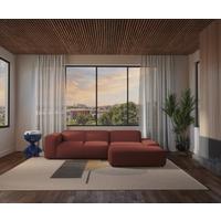 Ecksofa Hannah Rot 304x200 cm - Rot/Schwarz, Design, Textil (304/200cm) - MID.YOU