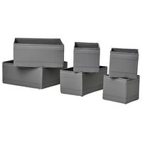Sada úložných boxov INSIDE -EXT- - sivá, Konventionell, textil/plast - Mömax