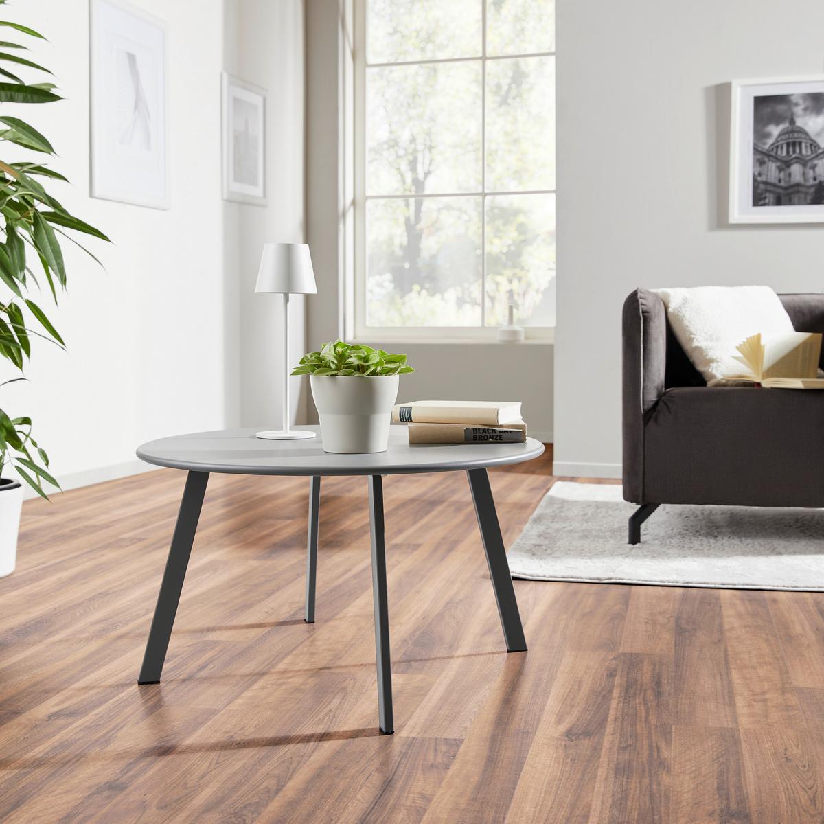 Couchtisch Rund Metall New York Grau - Grau, Design, Metall (70/40/70cm) - P & B