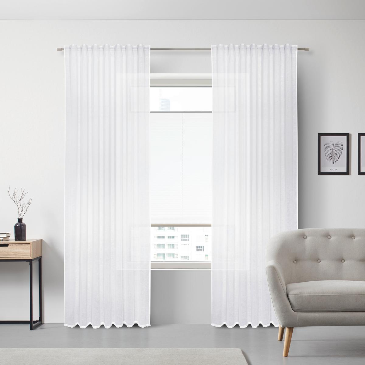 HOTOVÝ ZÁVĚS Sigrid, 140/245 cm - bílá, Romantický / Rustikální, textil (140/245cm) - Premium Living