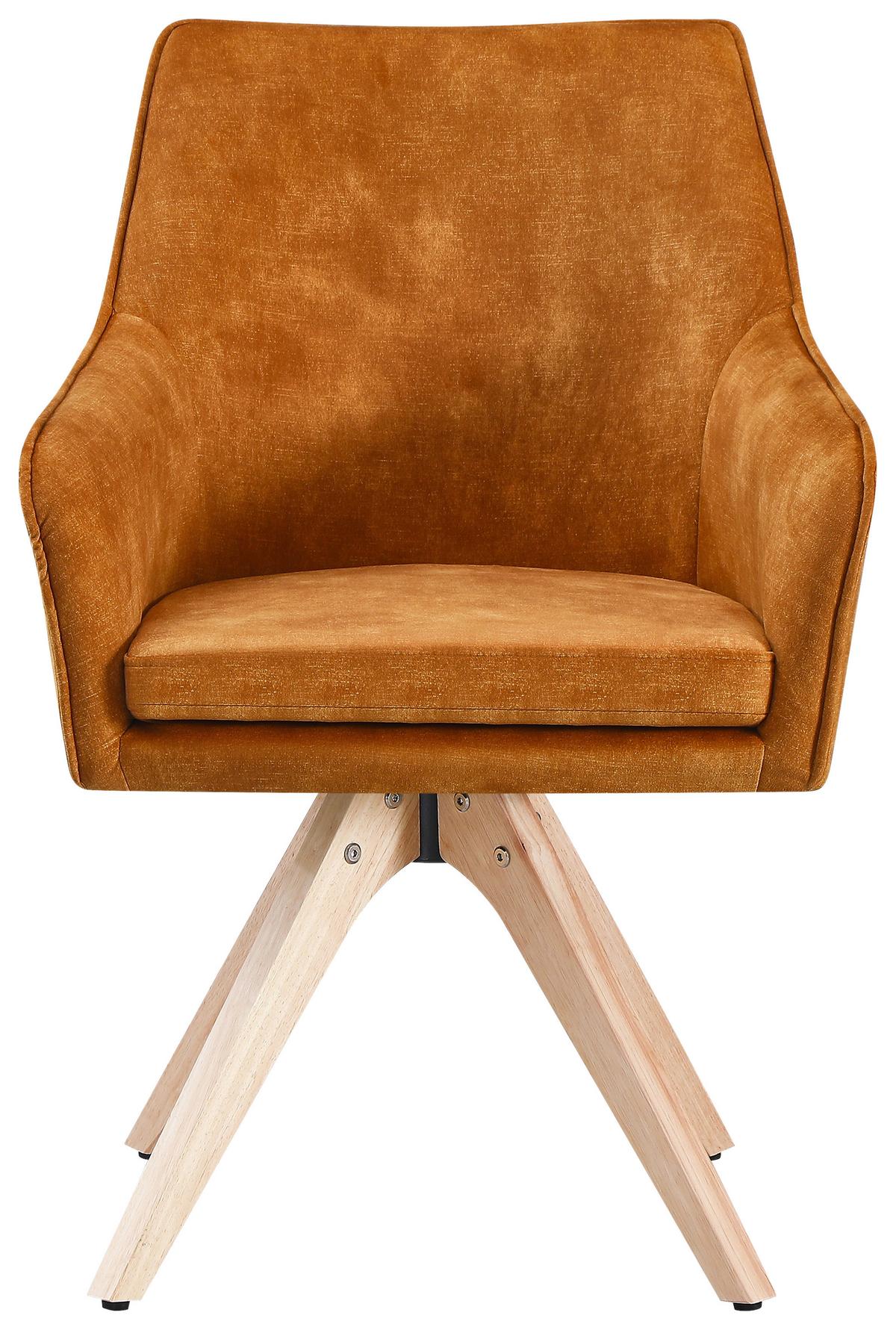 Szék Lisa - natúr színű/aranyszínű, Konventionell, textil/fa (62/83/63cm)