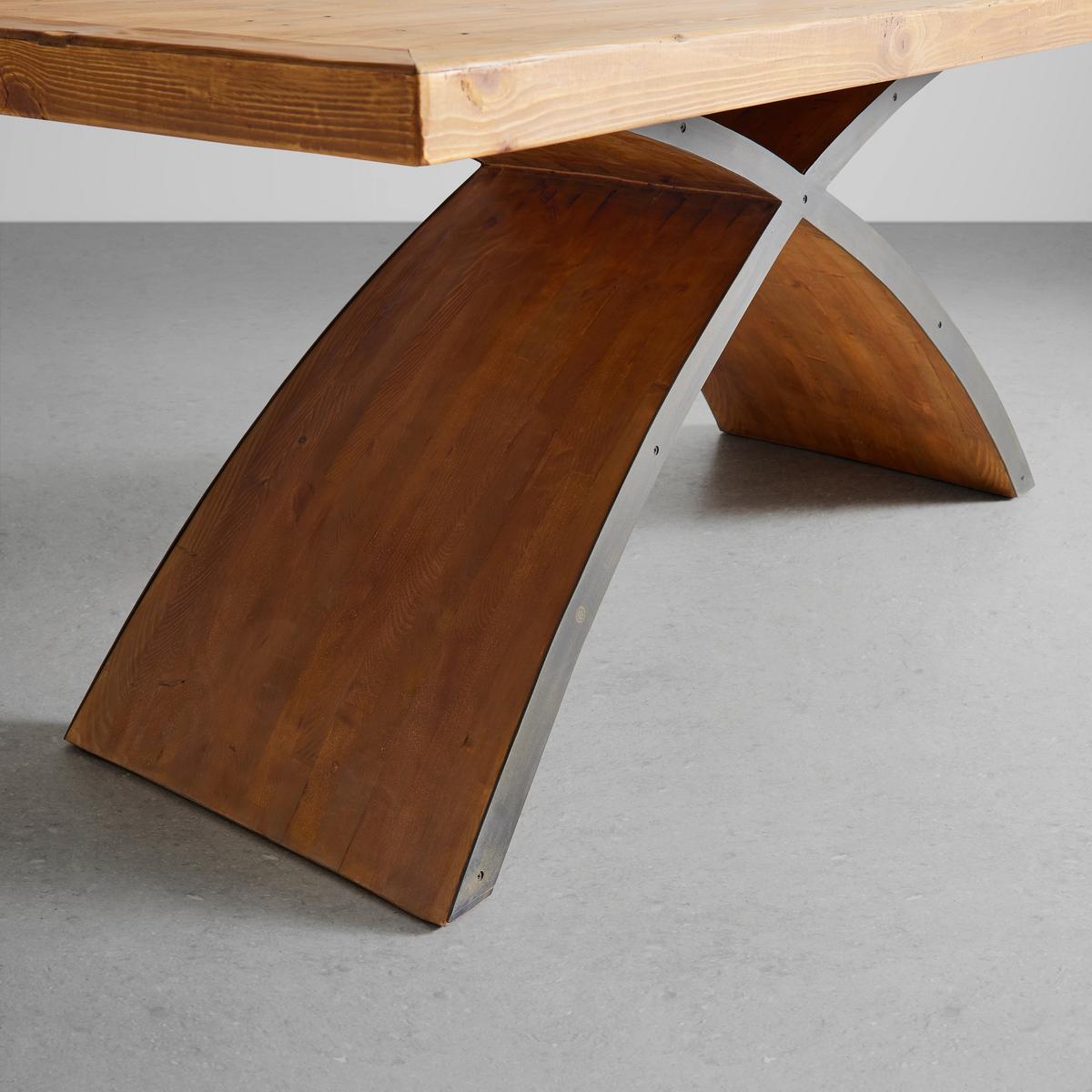 Jedálenský stôl masív LAURIEN 180x90 cm - farba borovice, Modern, kov/drevo (180/90/75cm) - Bessagi Home