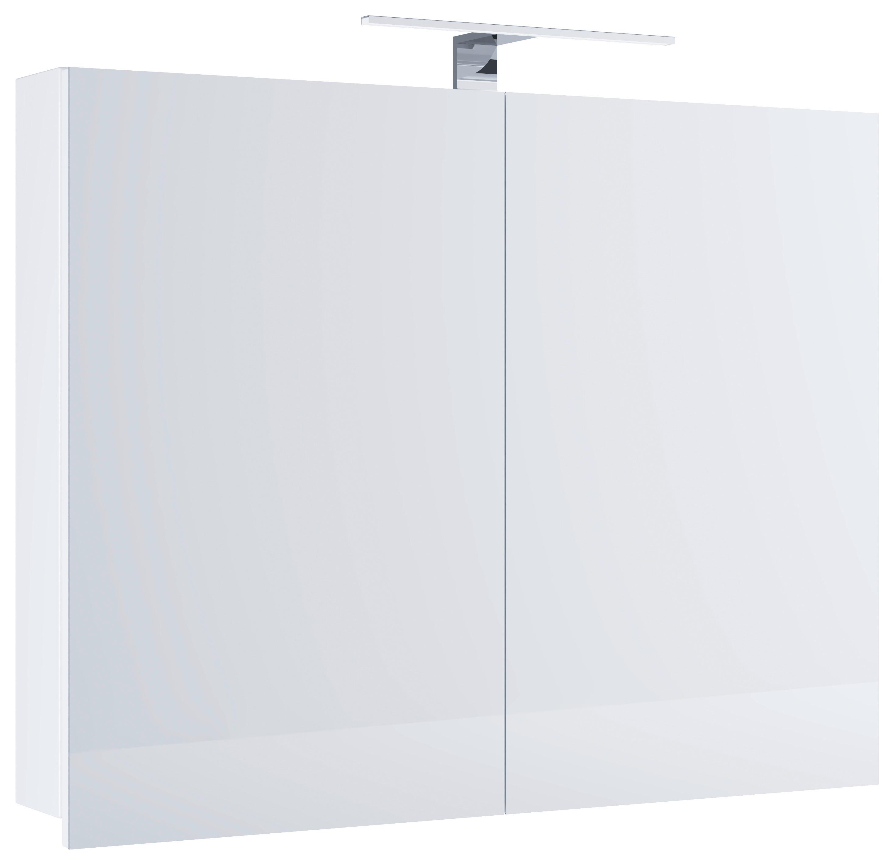 Spiegelschrank Badinos 2-türig BHT: 60x59,2x12 cm - Weiß, MODERN, Glas/Holzwerkstoff (60/59,2/12cm) - MID.YOU