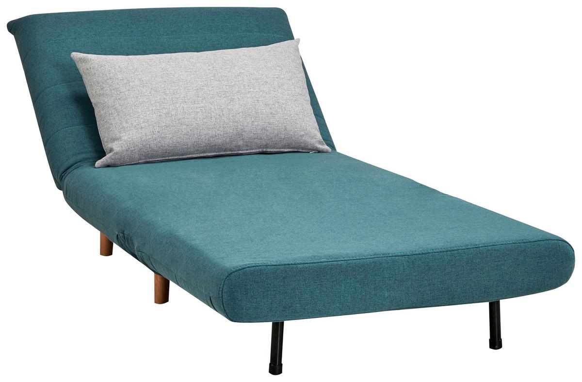 Fekvőfotel Simon - kék/szürke, Modern, textil (77/84/91cm) - Ondega