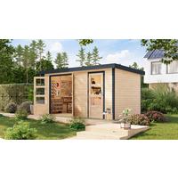 Gartenhaus Cooper mit Fußboden - Fichtefarben/Anthrazit, MODERN, Holz/Metall (400/209/213cm) - Karibu