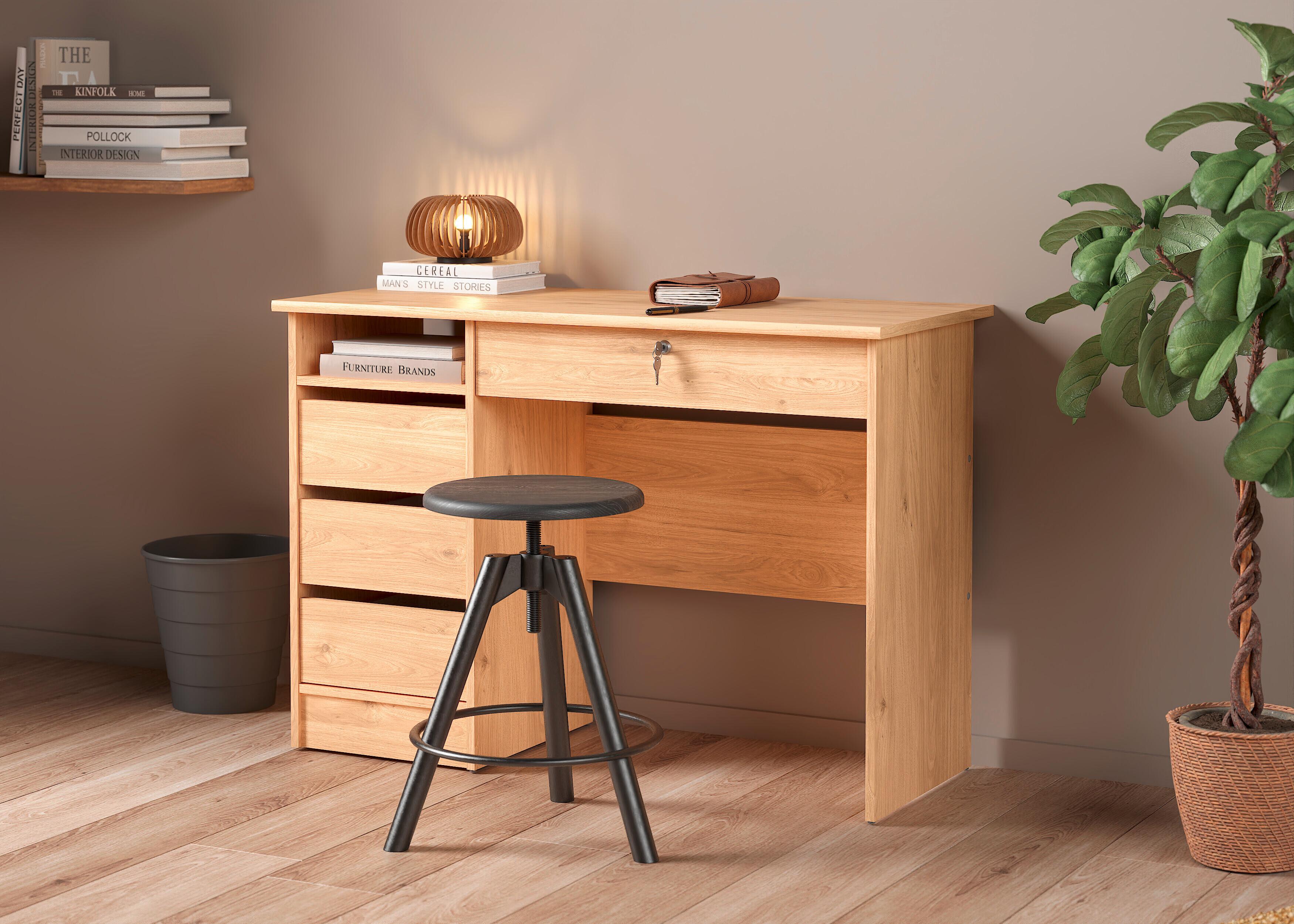 Schreibtisch Function Plus Eichefarben, L: 109,3 cm - Eichefarben, MODERN, Holzwerkstoff (109,3/48,5/75,6cm) - MID.YOU