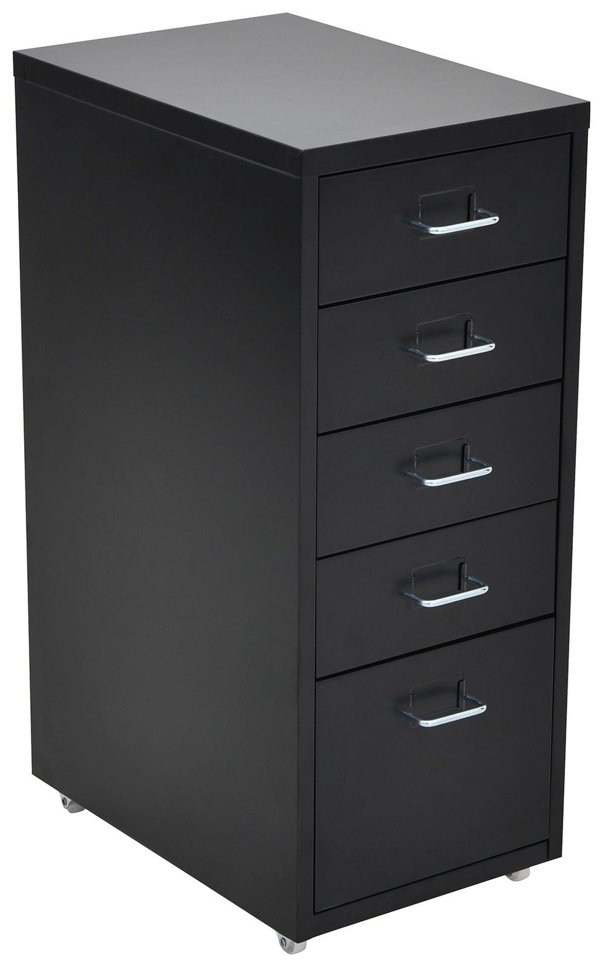 Kontajner na kolieskach čierny - čierna/biela, Modern, kov/plast (28/69/41cm) - Mömax