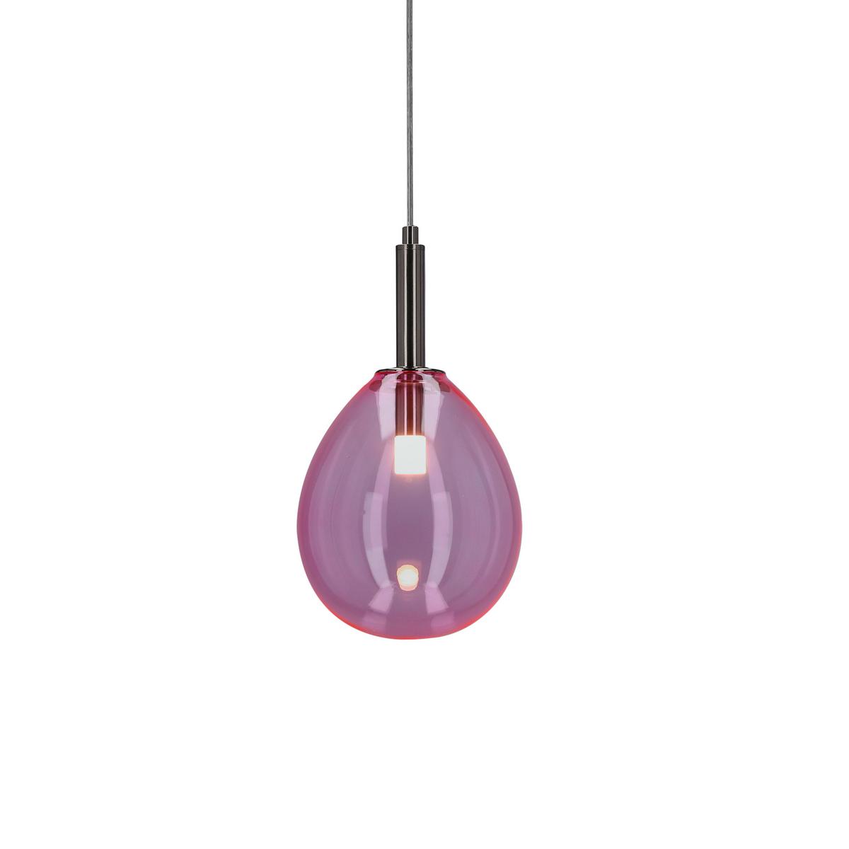 LED-Hängeleuchte 50133209 Lukka - Chromfarben/Pink, Design, Glas/Metall (18/18/115cm)