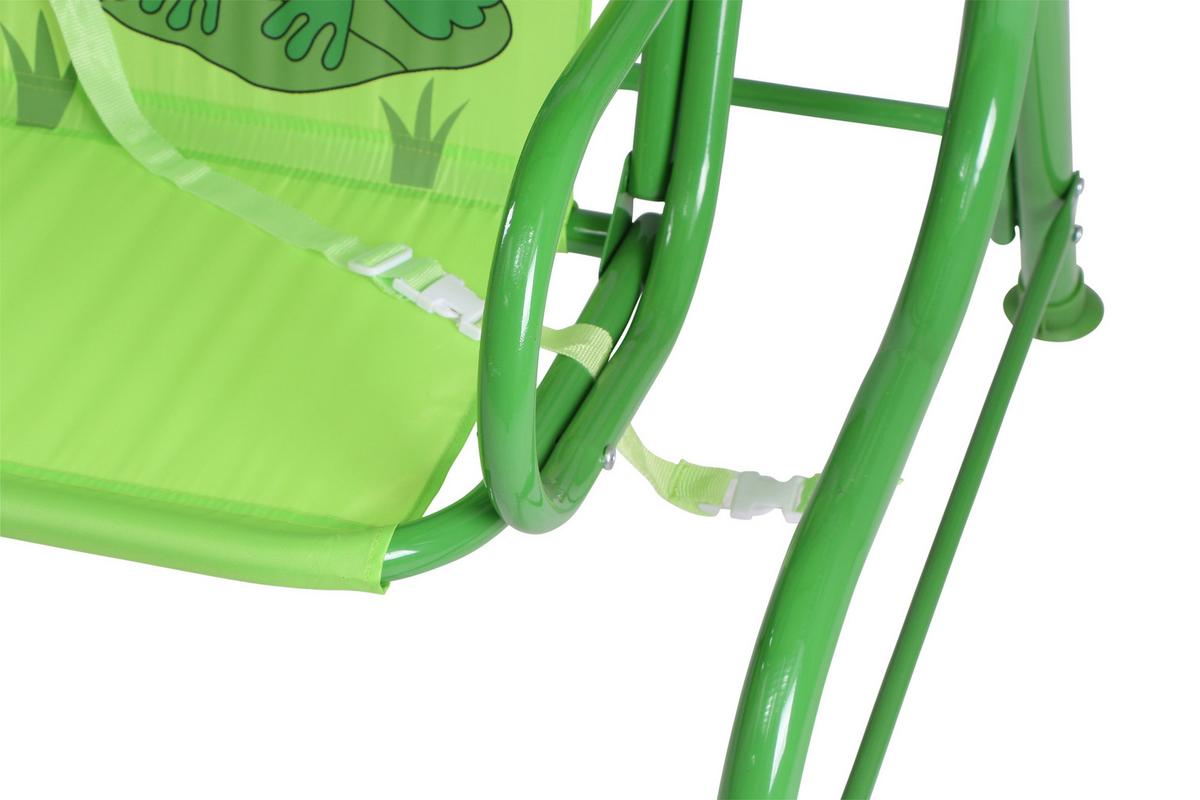 Kinder-hollywoodschaukel Stahl, Grün - Grün, MODERN, Textil/Metall (115/118/75cm) - Siena Garden