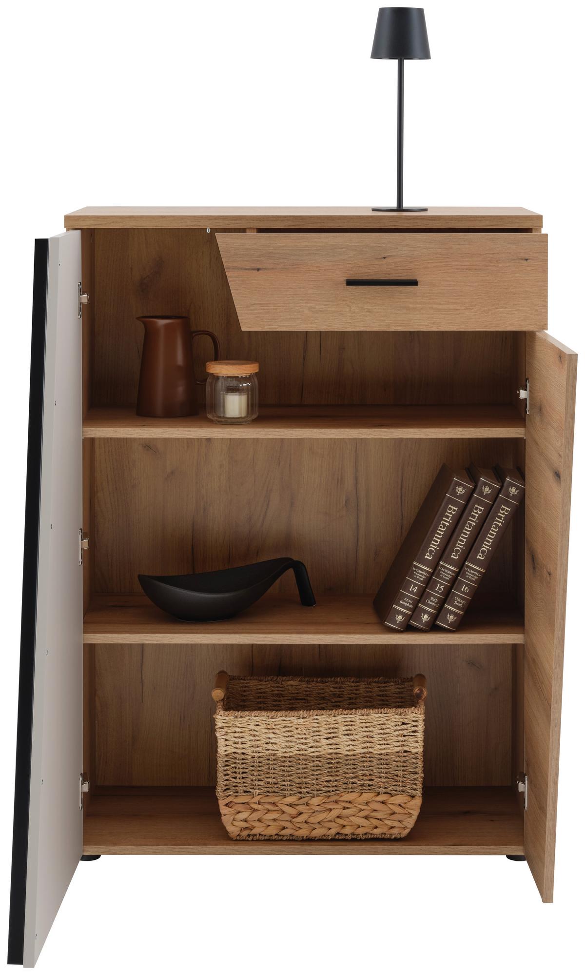 Kommode Venedig B: 80cm Eichefarben/kaschmir - Kaschmir/Eichefarben, MODERN, Holzwerkstoff (80/110/40cm)