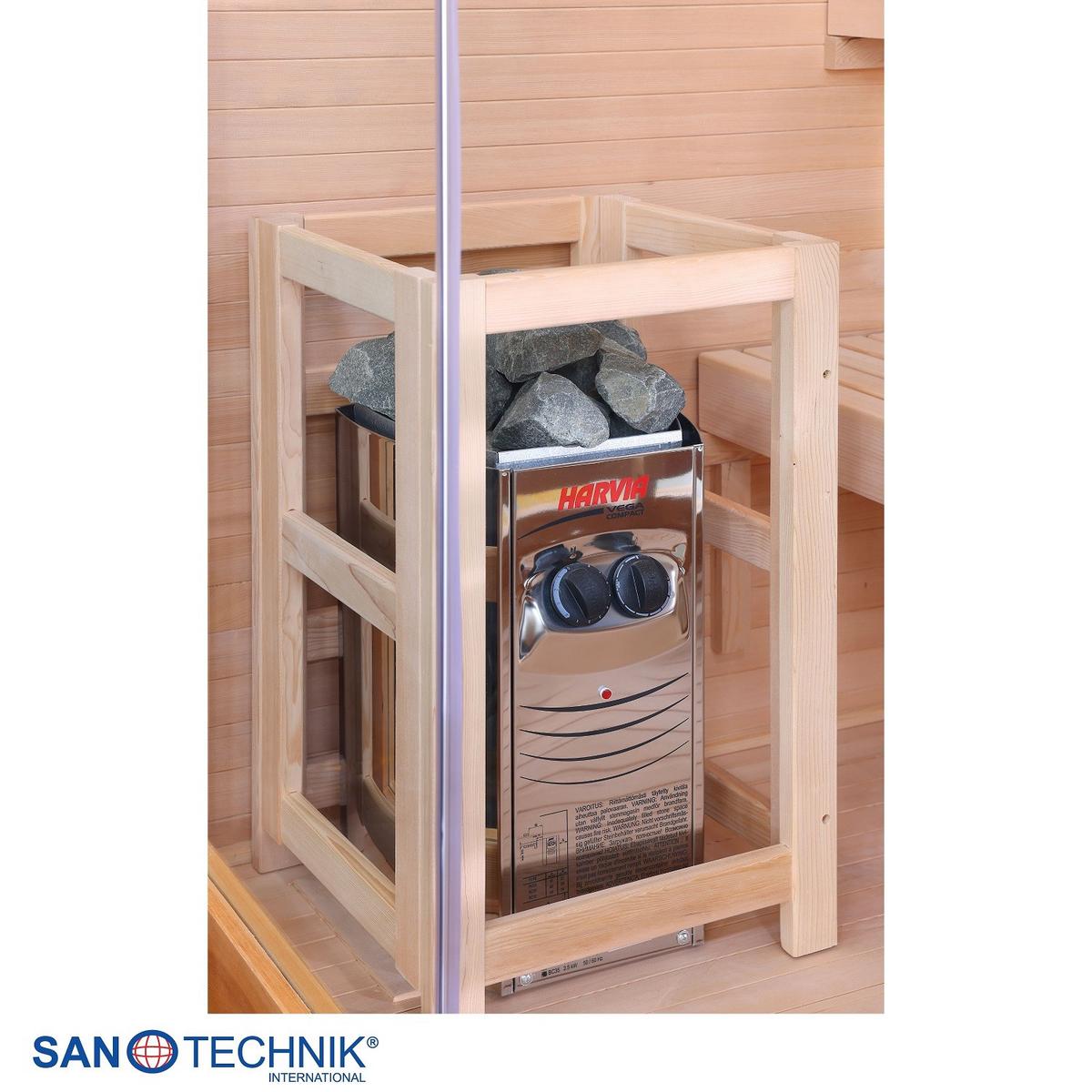 Finnische Panoramasauna BHT: 130x120x200 cm - Naturfarben, Basics, Glas/Holz (130/120/200cm) - Sanotechnik