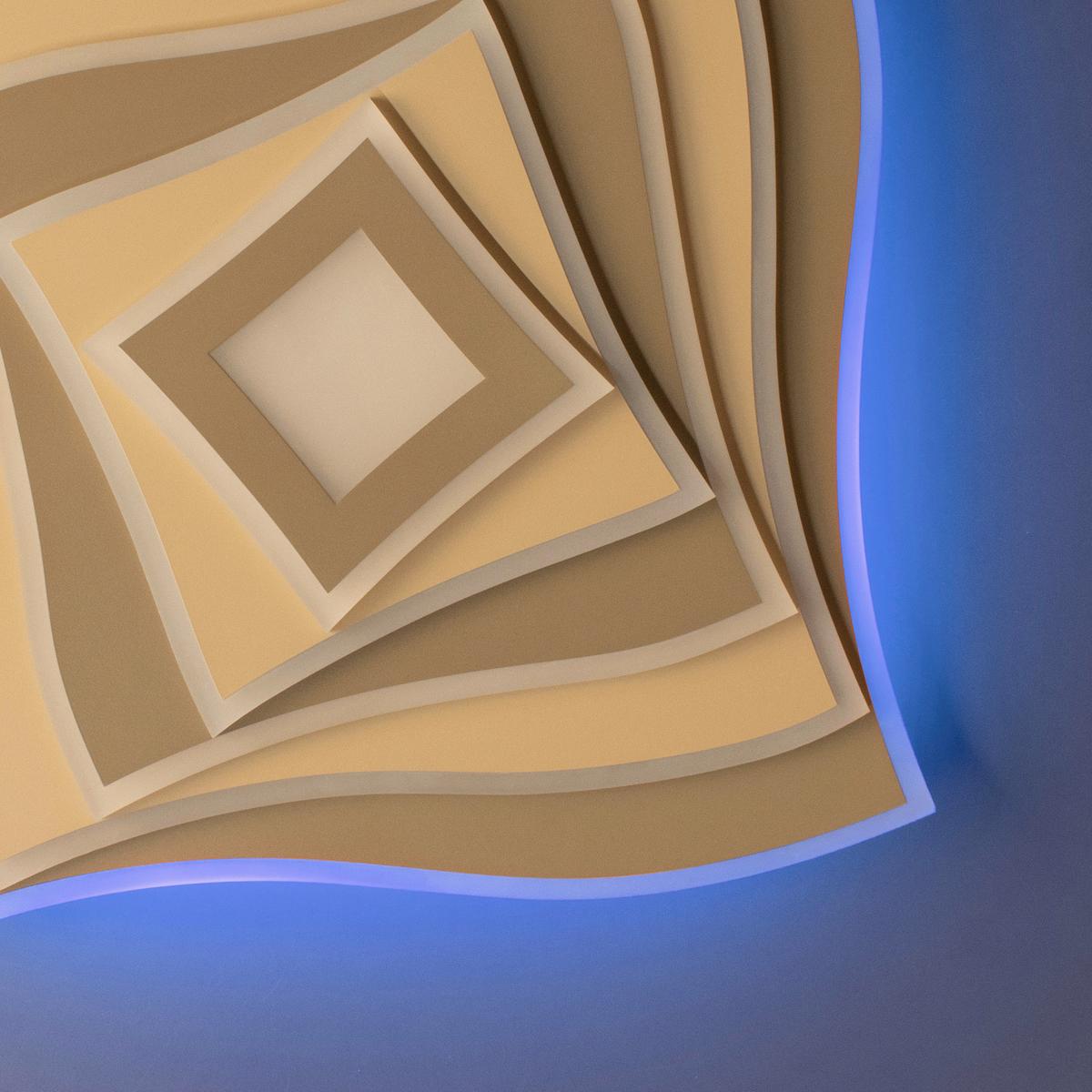 LED-Deckenleuchte Hero Schwarz B: 50 cm - Schwarz, Design, Metall (50/50/7.6cm) - Fischer & Honsel