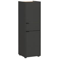 Midischrank Gw-Forano - Eichefarben/Schwarz, MODERN, Holzwerkstoff (34/111/34cm) - Germania