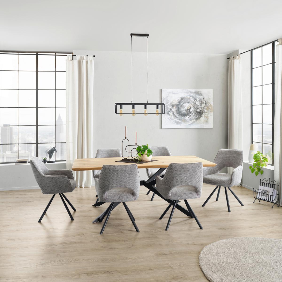 Esstisch Woodstyle Giga-S T 1002720/Tss - Wildeiche/Schwarz, MODERN, Holz/Metall (200/77/100cm)