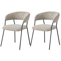 Armlehnstuhl Sigi Webstoff Grau 2-er Set - Schwarz/Grau, MODERN, Textil/Metall (58/76/61cm) - MID.YOU