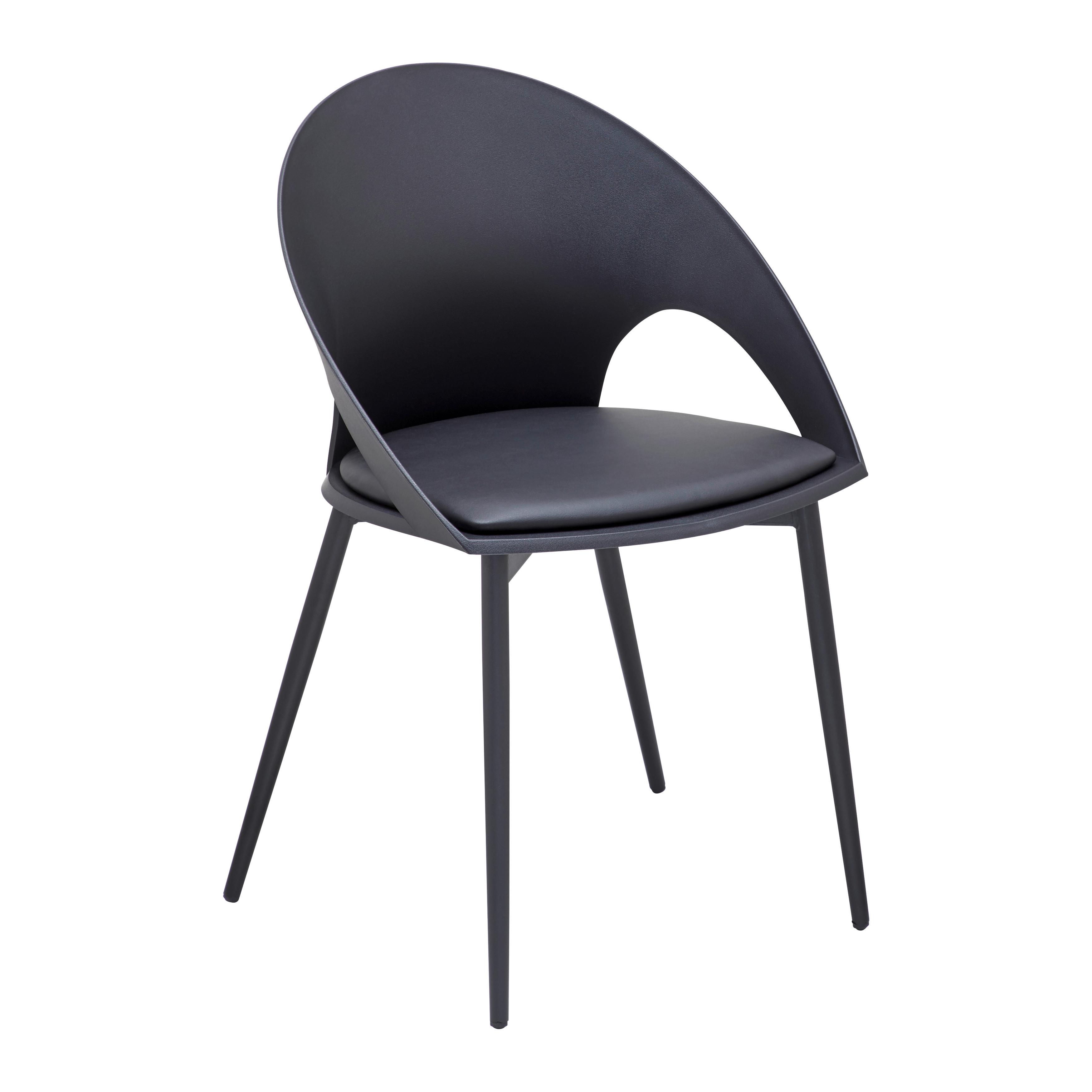 Jedálenská stolička DORI čierna - čierna, Modern, kov/textil (51,5/79/48,5cm) - Bessagi Home
