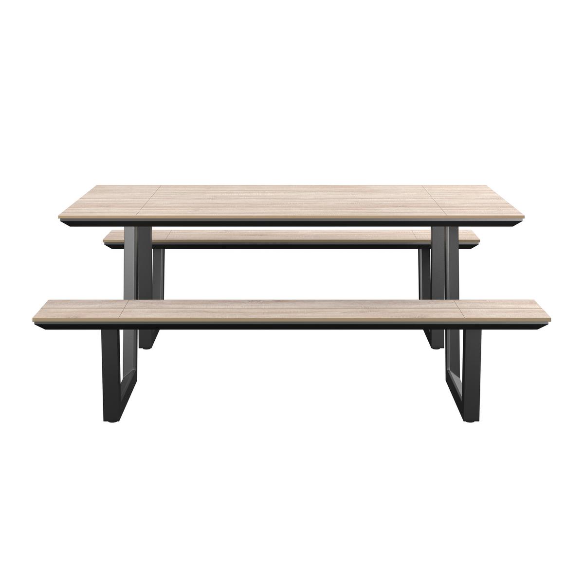 Gartenset Triest - Anthrazit/Beige, MODERN, Kunststoff/Metall (190/75/182cm) - Beldano