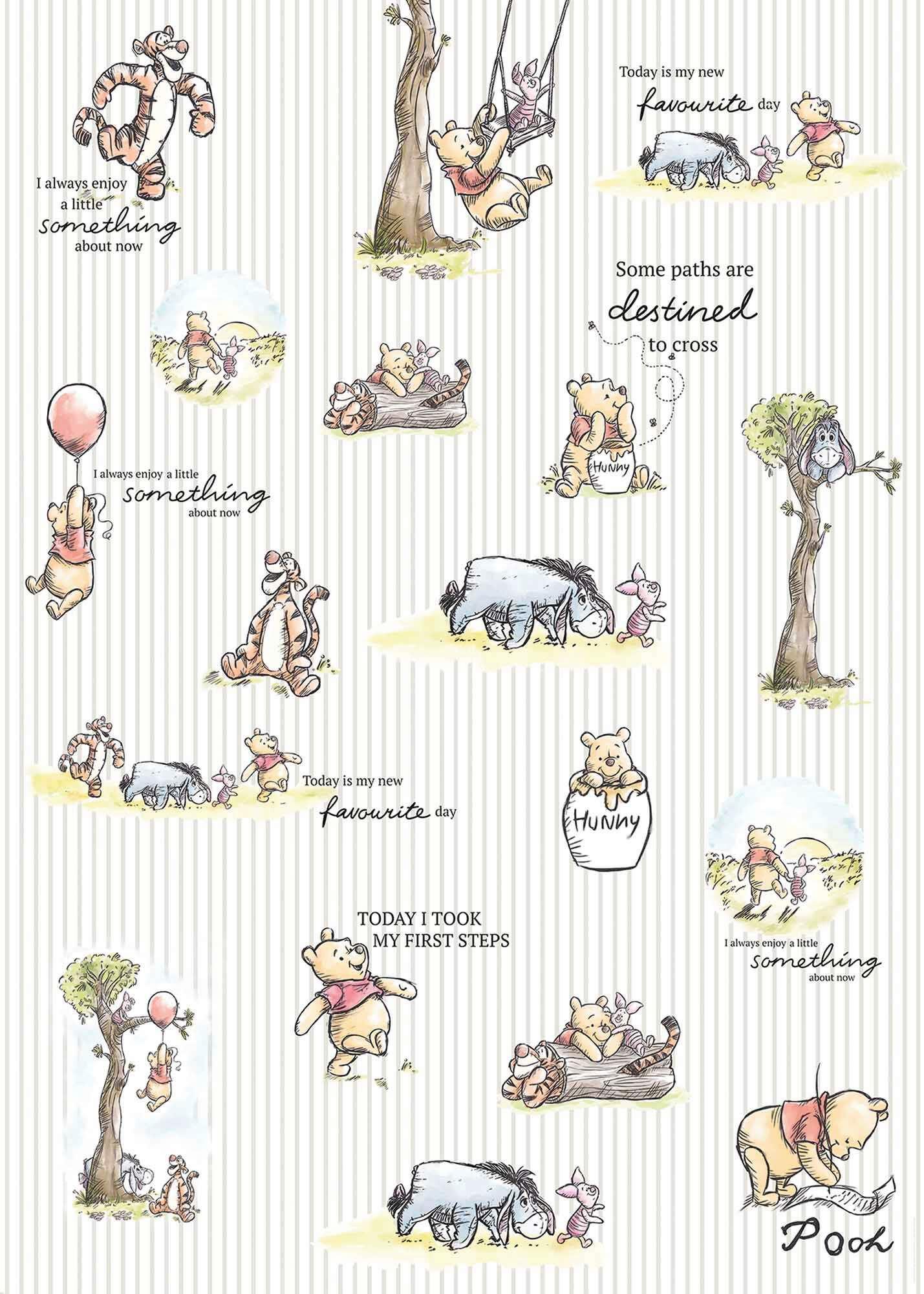 FOTOTAPETE WINNIE THE POOH - Multicolor, Trend, Textil (200/280cm)