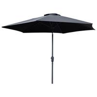 Sonnenschirm Leeds Bl: 300x300cm Grau, Schwarz - Schwarz/Grau, KONVENTIONELL, Textil/Metall (300/300cm) - Gardenson