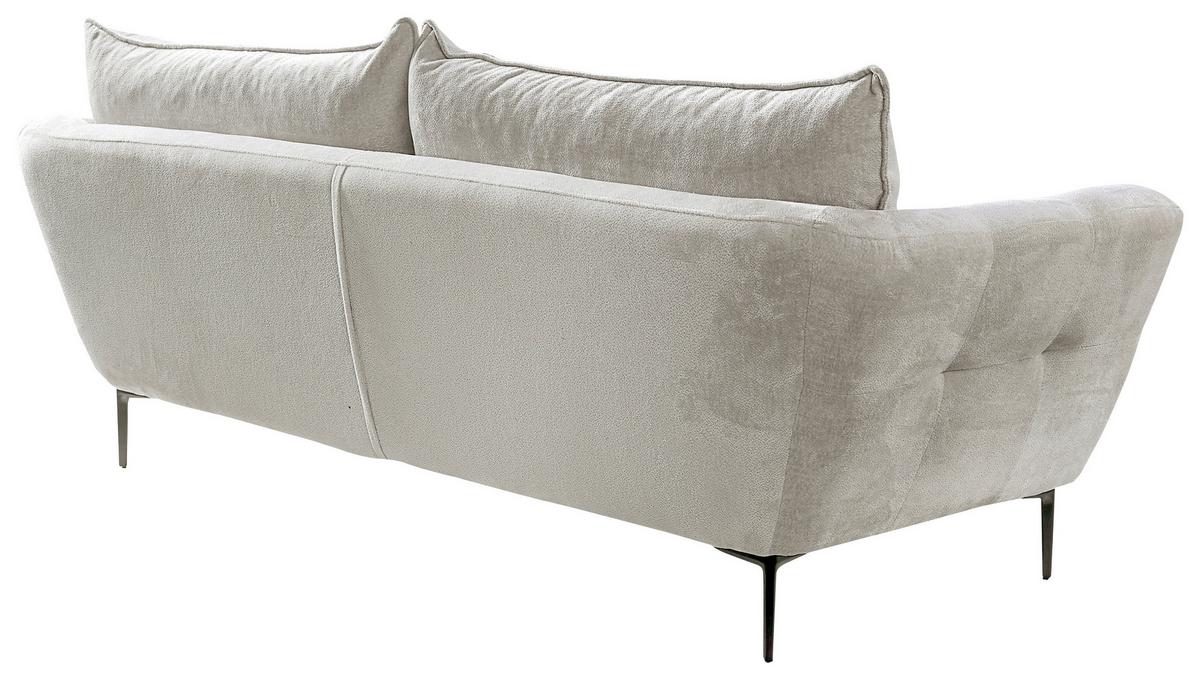 Sofa Ankona Creme/Schwarz, 225 cm - Creme/Schwarz, Design, Textil (225/86/95cm) - MID.YOU