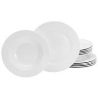 Tafelservice Porzellan 6 Personen Geschirr Set - Weiß, Basics, Keramik - Creatable
