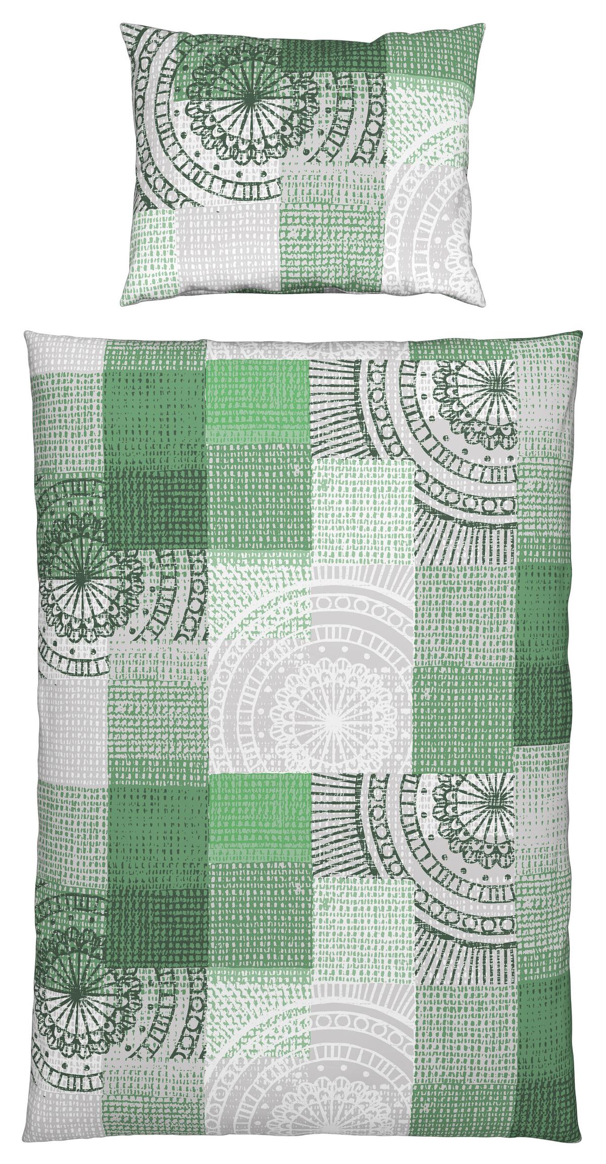 Bettwäsche Elma - Grün, MODERN, Textil - Luca Bessoni