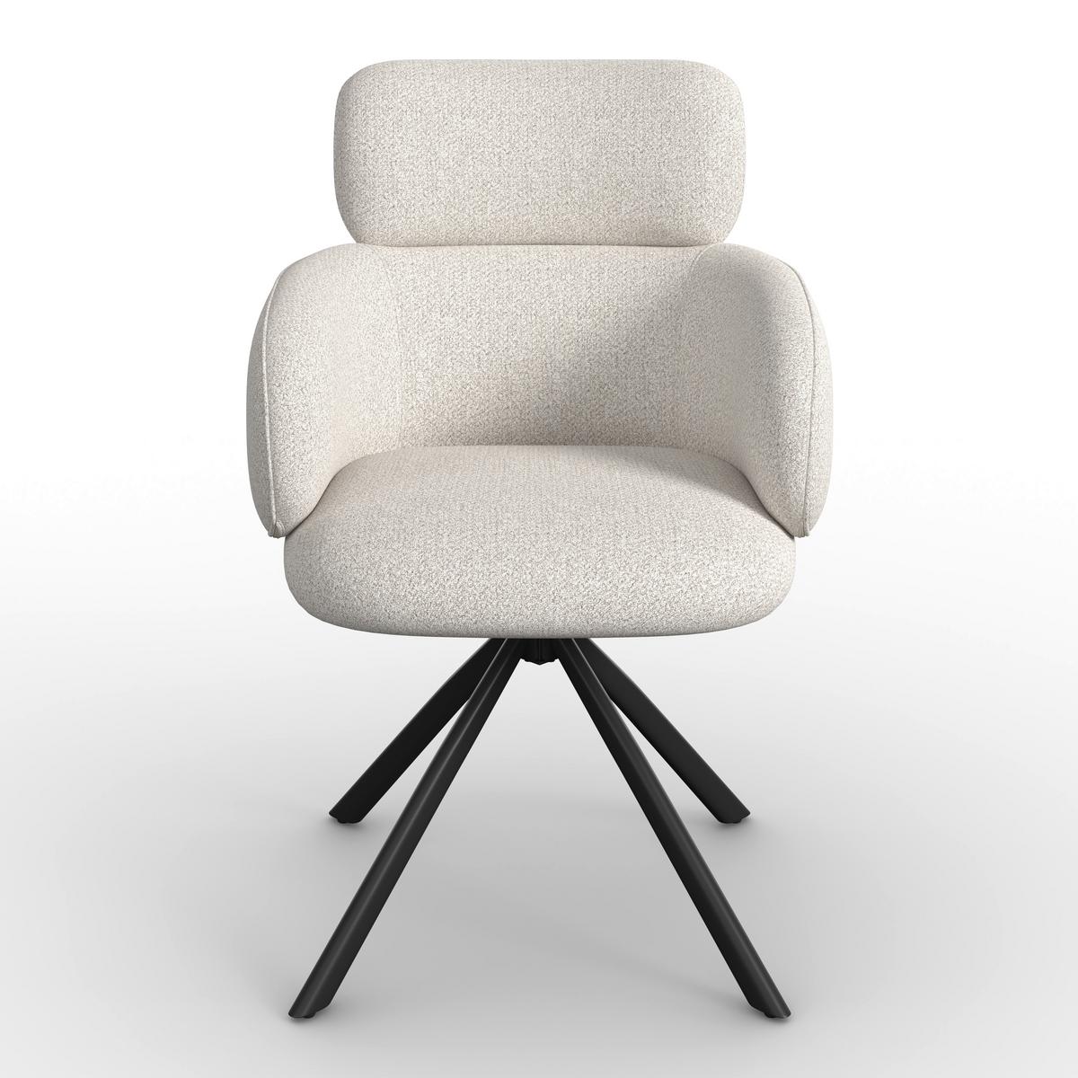 STOLIČKA S PODRÚČKAMI LIORA - čierna/krémová, Modern, kov/textil (58/84/61cm) - Bessagi Home