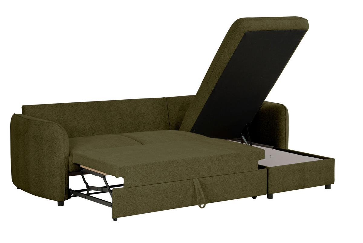 Ecksofa Costo Olivgrün S: 254 cm - Olivgrün, Design, Textil (254/160cm) - MID.YOU