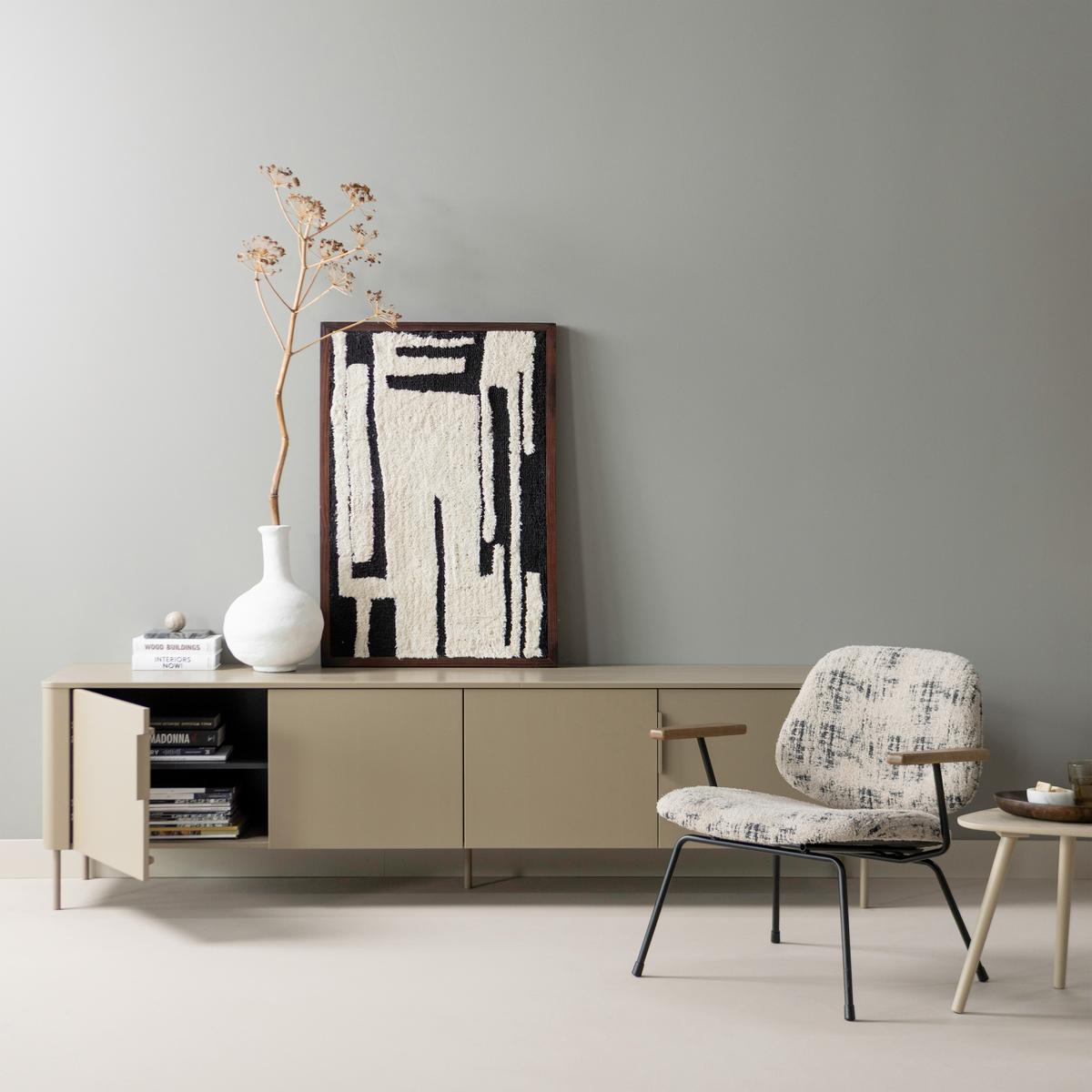 Sessel Aure Beige B: 69cm - Beige/Schwarz, Design, Holz/Textil (69/69/64cm) - Livetastic