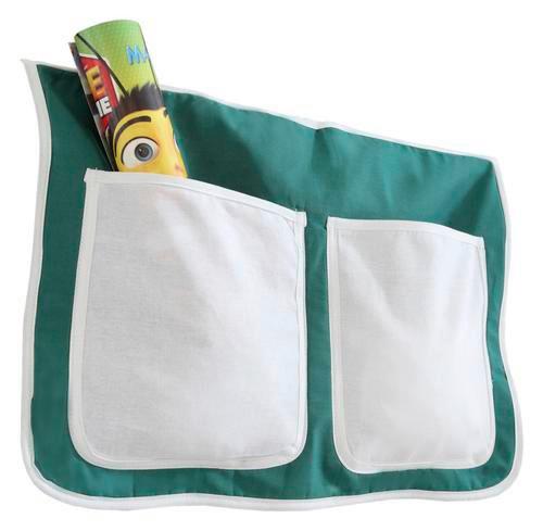 Vrecko na posteľ zelené/biele - biela/tmavozelená, Konventionell, textil (56/32/2cm) - MID.YOU