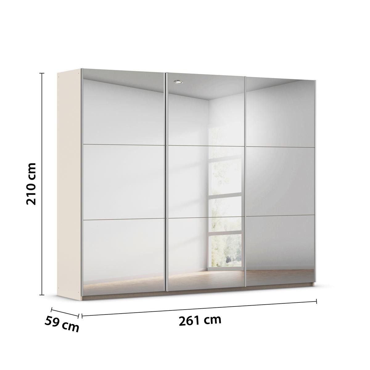 SCHWEBETÜRENSCHRANK Berny, Champagner B: 261 cm - Champagner, Trend, Holzwerkstoff (261/210/59cm) - Rauch Möbel