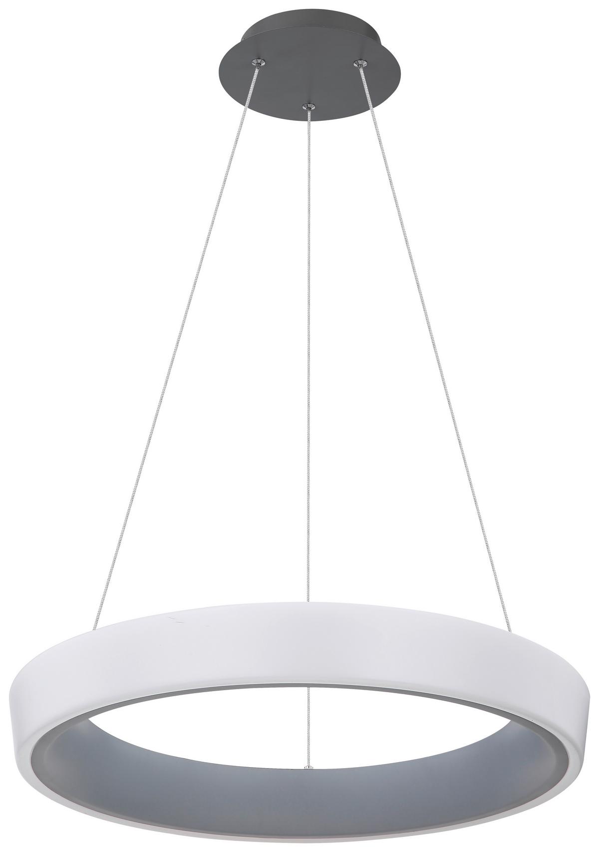 LED-Hängeleuchte Tabano H: 120 cm 1-Flammig - Anthrazit/Opal, Basics, Kunststoff/Metall (50/120cm) - Globo