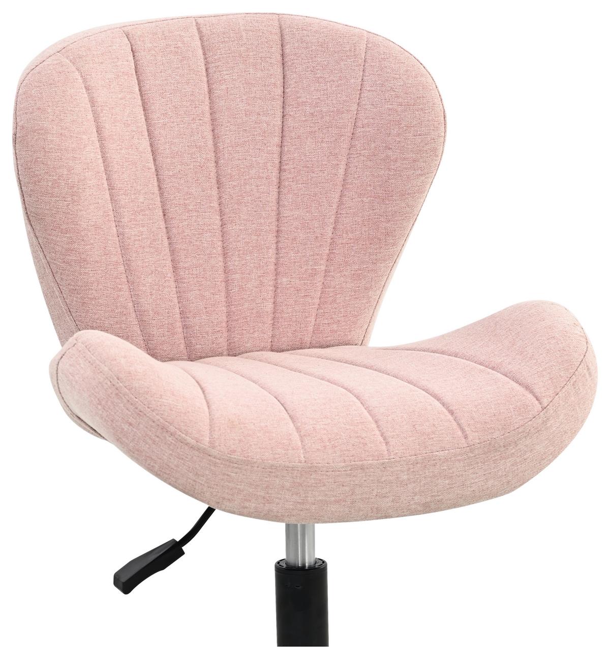 Drehstuhl Klara Schwarz/Pink B: 58 cm - Pink/Schwarz, Trend, Textil/Metall (58/84/56cm)