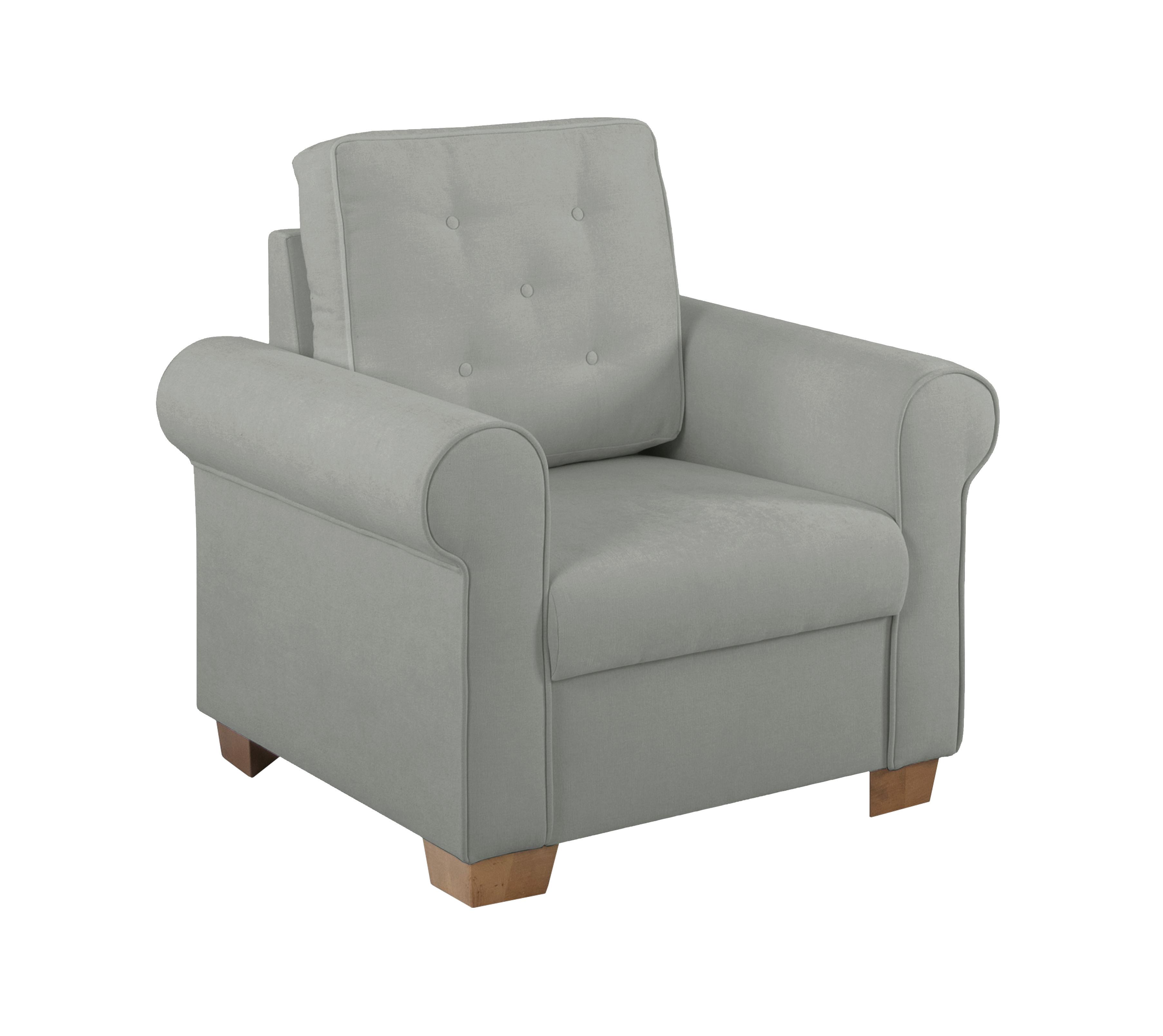 Sessel Arles, Dunkelgrau 89 B: 93 Cm - Dunkelgrau/Buchefarben, Design, Textil (93/89/82cm) - MID.YOU