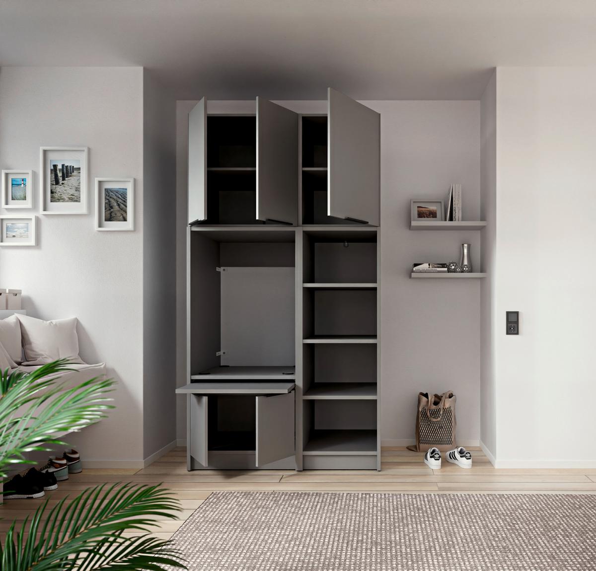 VÍCEÚČELOVÁ SKŘÍŇ TIDY HERO - šedá/barvy dubu, Basics, kompozitní dřevo/plast (50/150/68cm) - P & B