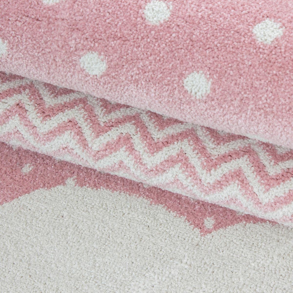 Kinderteppich Rund Wolken Pink Bambi ⌀ 120 cm - Pink, Trend, Textil (120cm) - Ben'n'jen