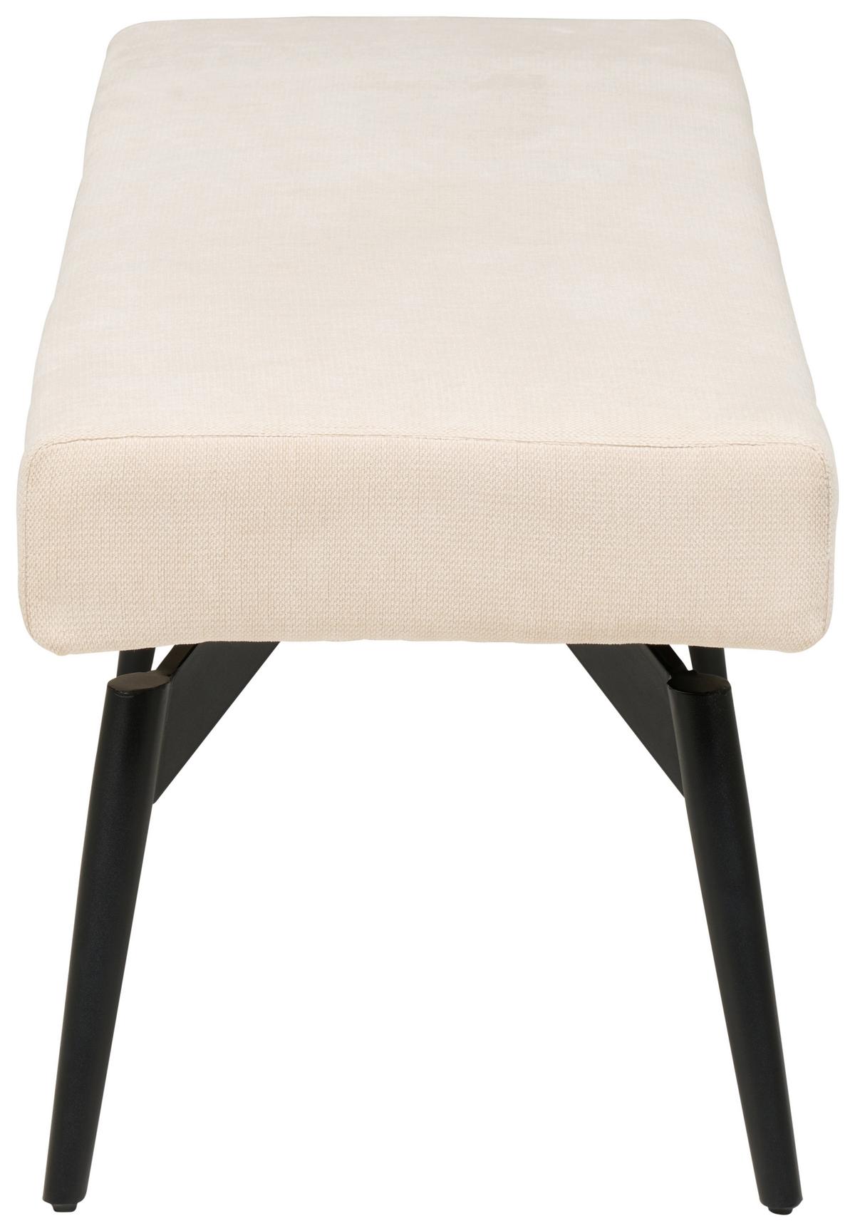 Sitzbank Tinos ohne Lehne Beige, B: 140 cm - Beige/Schwarz, KONVENTIONELL, Textil/Metall (140/49/47cm) - MID.YOU