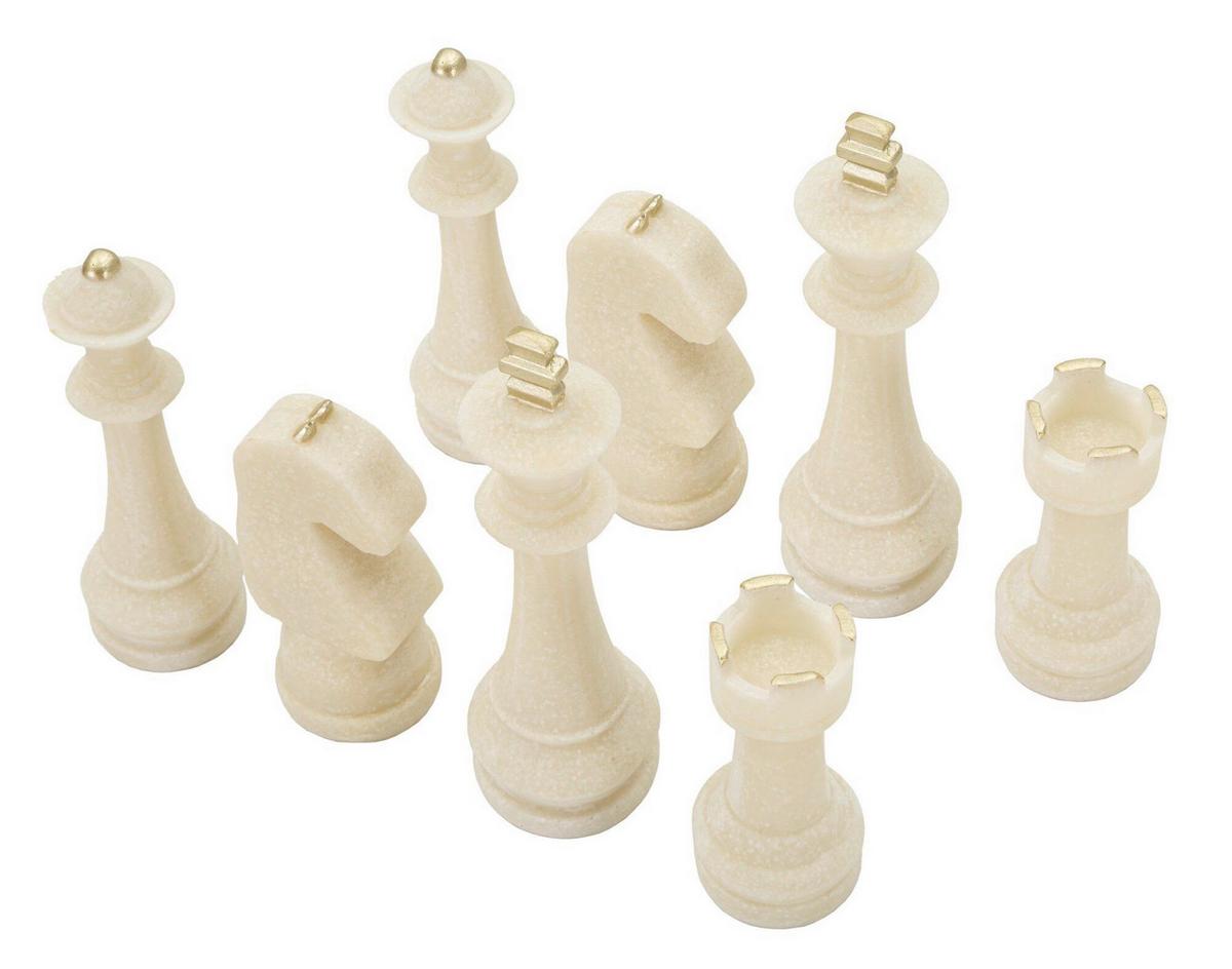 Skulptur Weiß/gold, Set 8 Pcs - Basics, Kunststoff (4.4/9.2/4.4cm)